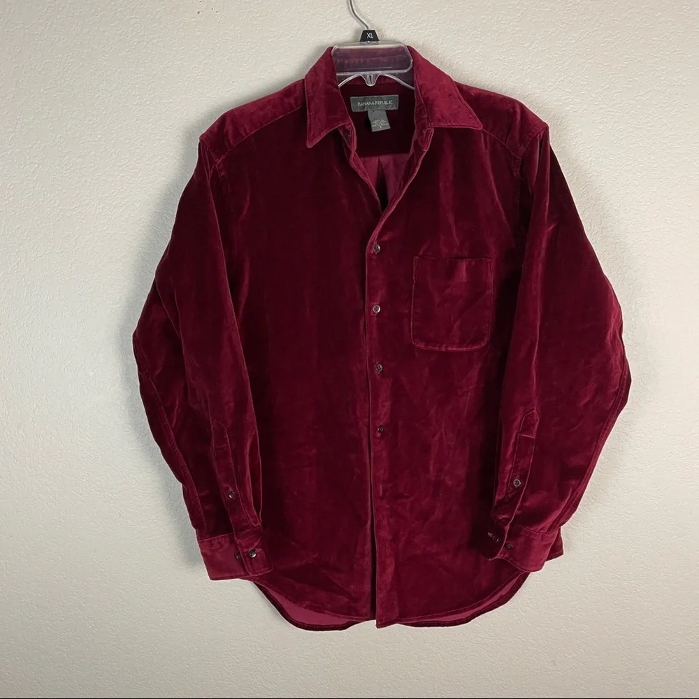 Banana Republic Velvet Button Up Shirt Size Small